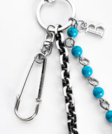 BBD Stone Ball 2-Line Pants Chain (Silver&Turquoise)