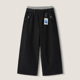 オヌサギングバンディングレイヤードデニムパンツ