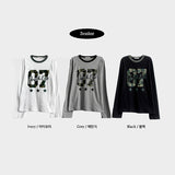Camo 07 lettering number long sleeve tee