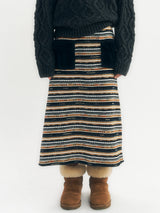 Knit Pocket Skirt (Navy)