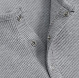 DN Henley Neck Waffle Long Sleeve T-shirt
