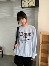 [unisex] スコムレタリングオーバースウェットシャツ