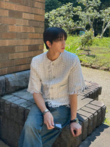 3 TAP Check Tweed Short Sleeve Jacket (2color)