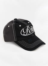 Vintage Scratched Washing  Two-tone Cap Black
