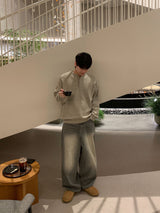  Gray Teen Wash Balloon Denim Pants