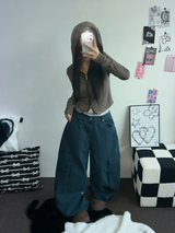 オーバービッグカーゴバルーンコットンパンツ🤎🩵2カラー