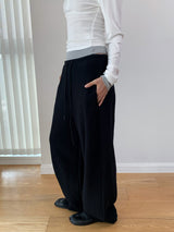 texture cotton sweat banding pants