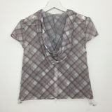 Plaid chiffon シャーリングジップアップ (2color)