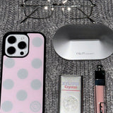 L ドット. (pinkgray) グラスバンパーiPhoneケース
