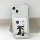 Night - Night Sea Cat Card Storage Phone Case