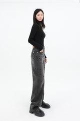 DOT PRINT STRAIGHT DENIM code 26002