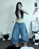 BALLOON PARACHUTE バックスナップバルーンデニムパンツ 🩵🖤2COLOR