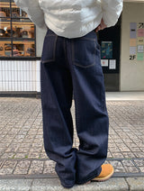 DOUBLE KNEE RAW JEANS (2C)