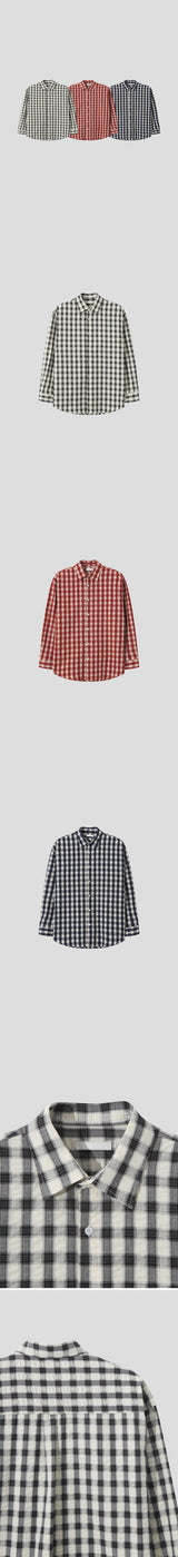 [Unisex] Chic check overfit shirts(3color)