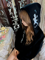 Dozzing hooded zip-up ( Black )