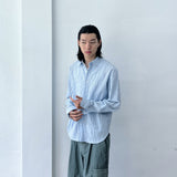 Crinkled Striped Oversized Shirt