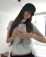 Lilin U-neck Basic Round Short Sleeve