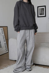High-neck cut-off hood zip-up