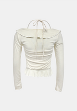 Wat Halter Sleeveless & Frill Cardigan