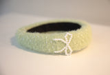 Ribbon Pearl Fur Hairband Green