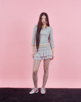 LACE GATER FRILL SKIRT [MELANGE]