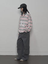 STUDDED CARGO PANTS CHACOAL