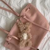 clam suede bag_coral