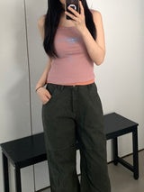 Erica Flower Ribbed Sleeveless