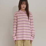 ストライプロゴピケロングスリーブTシャツ
