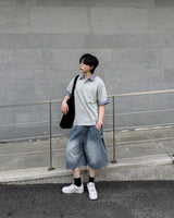 Dera Side Snap Bermuda Denim Pants