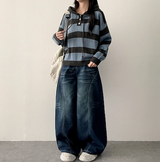 Beaded Dangara Snap Knit Hooded