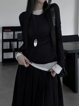 layered see-through long sleeve T (4color)