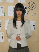 SNAP HOODIE SHIRT (SAND GREY)