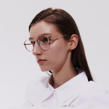 Knouun Round titanium glasses CODE. 102. F Rose Gold