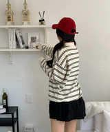 Bintz Stripe Collar Knitw