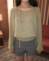 Oro Strap Knit Round-neck Wool Sweater