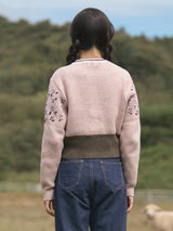 Waist Banding Floral Cardigan (Pink)