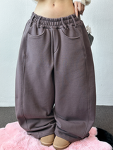 バルーンワイドコライド ベルトポイントフリースバルーンワイドパンツ🖤💜 5カラーズ