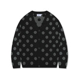 XTK160 ドットVネックニットカーディガン (BLACK)