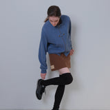 Brown Corduroy Patch Mini-Skirt