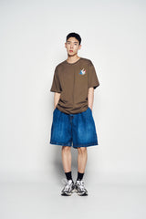 25SS WIDE BASIC DENIM SHORT PANTS BLUE