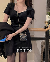 【MADE】Velvet mini dress