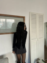 Lulu spandex ribbed flare knit skirt (2 colors)