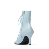 Square Lace-Up Open Toe Heel(Blue)