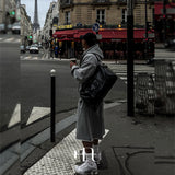 [HFORUS MADE]Layer Shoulder Hooded zip-up IN GREY