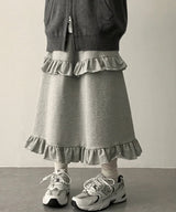 Posey banding layer frill long skirt