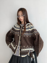 Nordic Mood Vintage Hooded Knit Cardigan