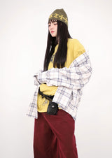 (UNISEX)ナーディーオーバーサイズチェックシャツ