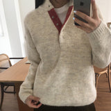 コティックボカシカラーハーフスナップボタンニット