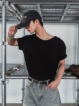 [LANARCH] ベーシックUネック半袖Tシャツ
